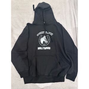 SUNSET RANCH HOLLYWOOD horseback riding hoodie sweater women’s size M black